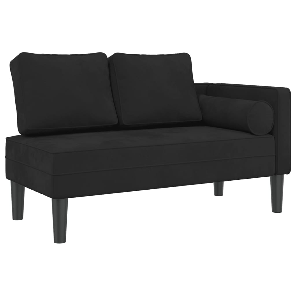 Vidaxl chaise longue met kussens fluweel zwart