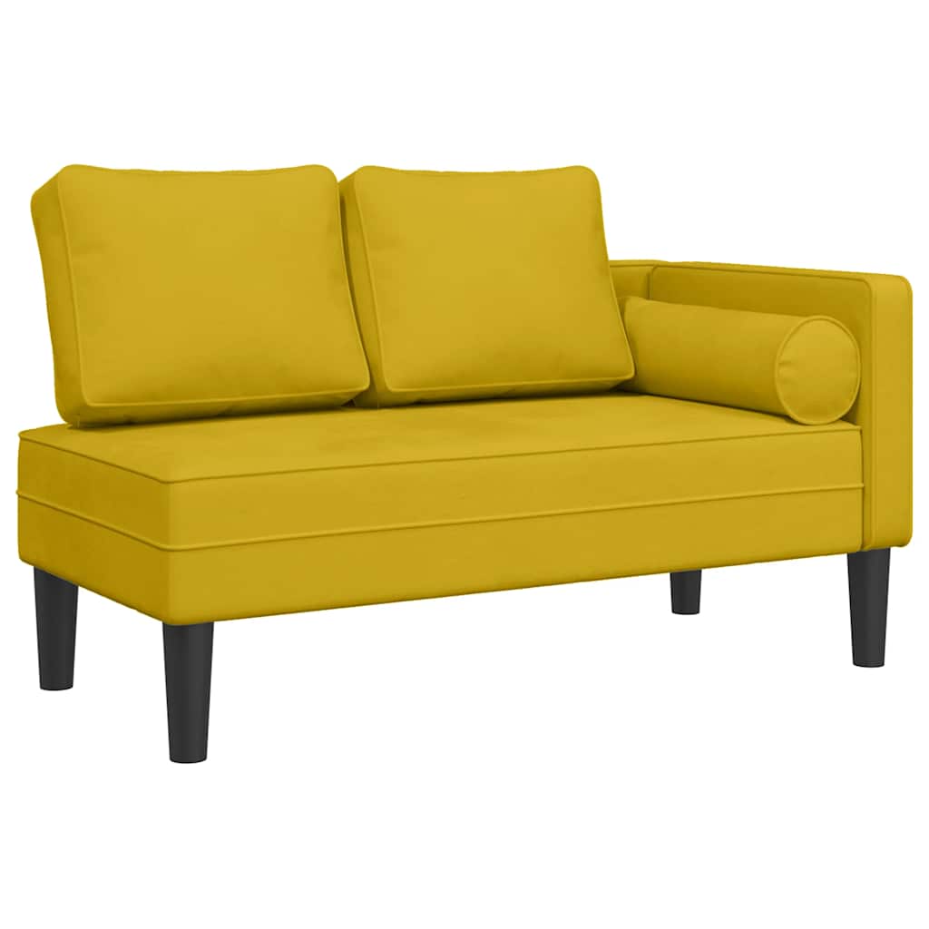 Vidaxl chaise longue met kussens fluweel geel