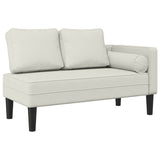 Vidaxl chaise longue met kussens fluweel crèmekleurig