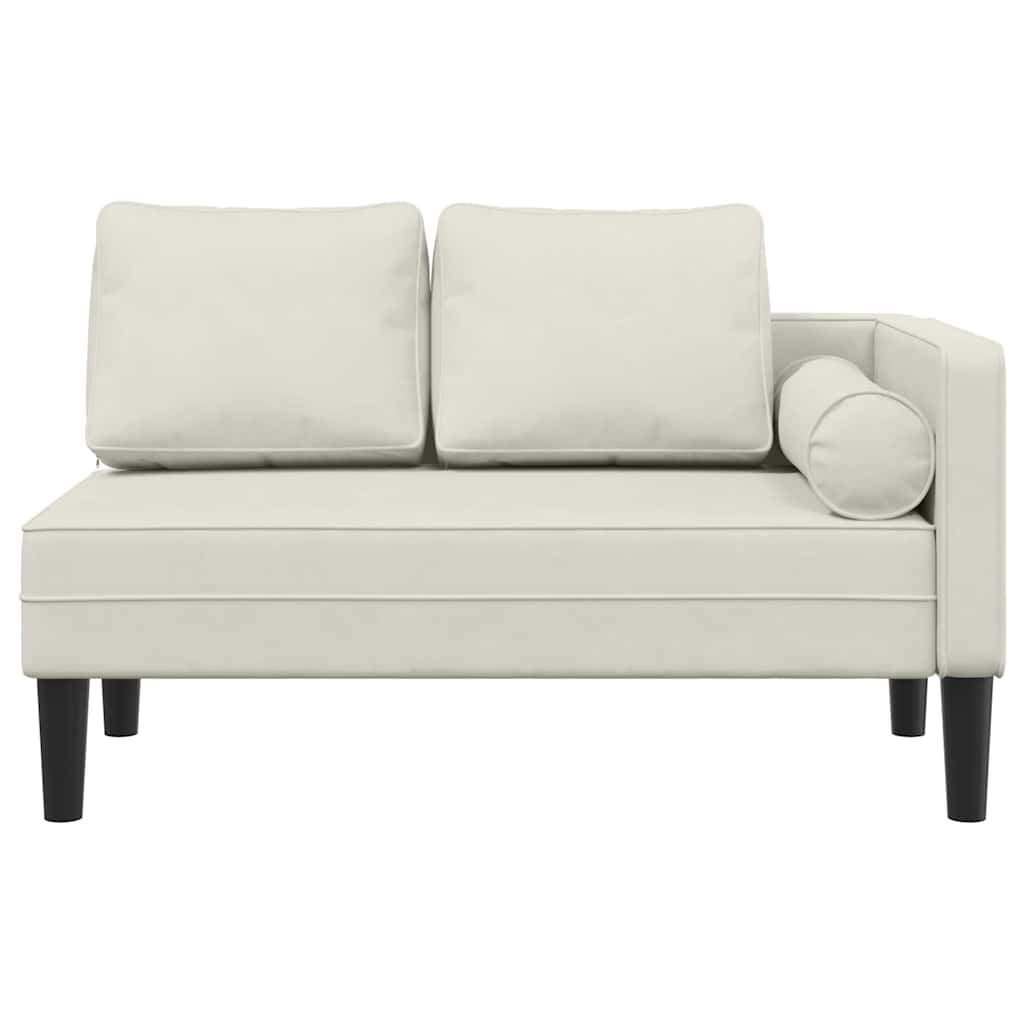 Vidaxl chaise longue met kussens fluweel crèmekleurig