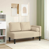 Vidaxl chaise longue met kussens stof crèmekleurig
