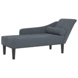 Vidaxl chaise longue met kussens fluweel donkergrijs