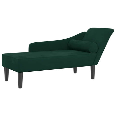 Vidaxl chaise longue met kussens fluweel donkergroen