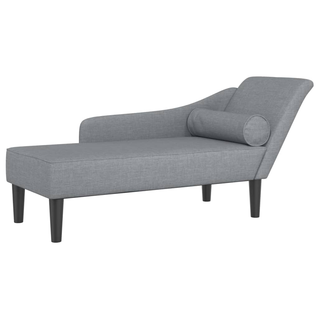 Vidaxl chaise longue met kussens stof lichtgrijs