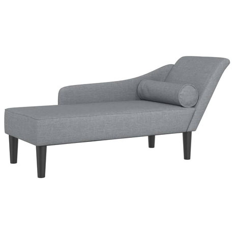 Vidaxl chaise longue met kussens stof lichtgrijs