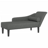 Vidaxl chaise longue met kussens stof donkergrijs