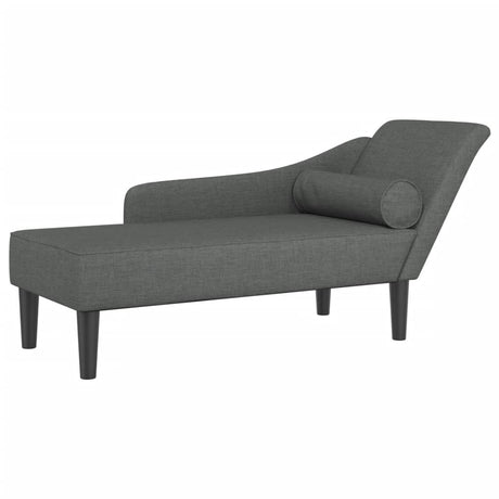 Vidaxl chaise longue met kussens stof donkergrijs
