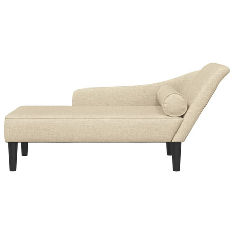 Vidaxl chaise longue met kussens stof crèmekleurig