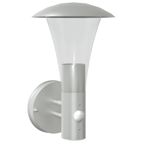Zewnętrzna lampa ścienna VidaXL z czujnikiem ze stali nierdzewnej w kolorze srebrnym