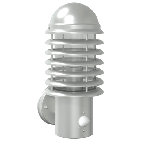 Zewnętrzna lampa ścienna VidaXL z czujnikiem ze stali nierdzewnej w kolorze srebrnym