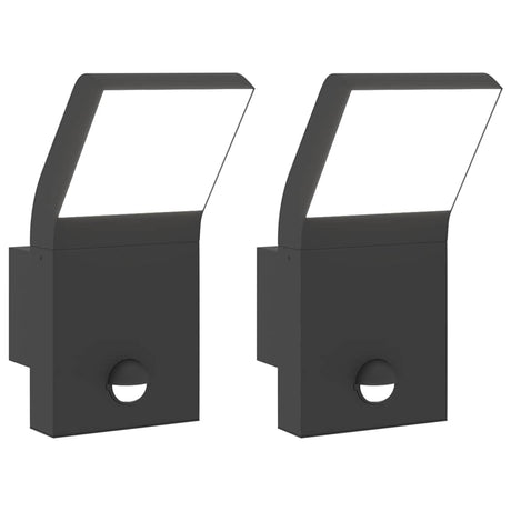 Kinkiety zewnętrzne Vidaxx, 2 szt. LED z czujnikami, odlew aluminiowy w kolorze czarnym