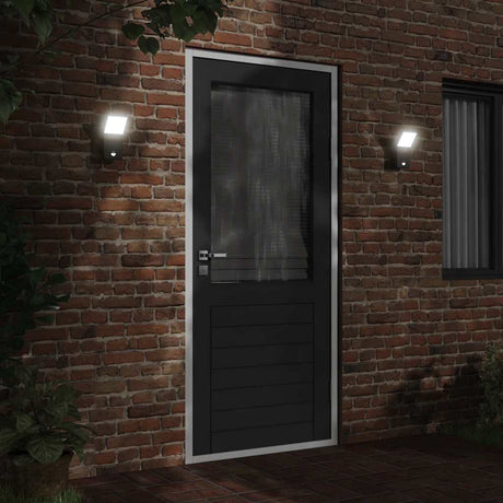 Kinkiety zewnętrzne Vidaxx, 2 szt. LED z czujnikami, odlew aluminiowy w kolorze czarnym
