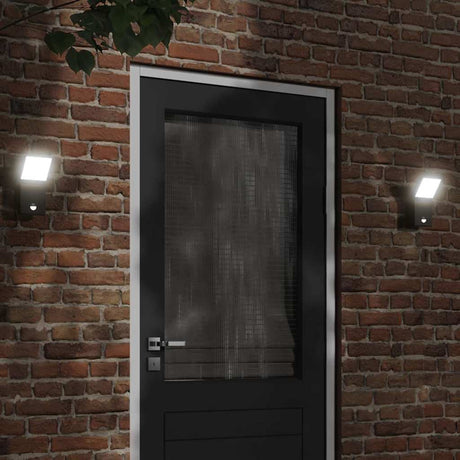 Kinkiety zewnętrzne Vidaxx, 2 szt. LED z czujnikami, odlew aluminiowy w kolorze czarnym