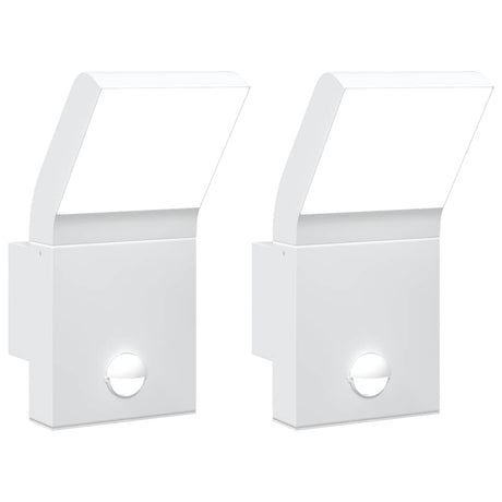 Kinkiety zewnętrzne Vidaxx 2 szt. LED z czujnikami, odlew aluminiowy w kolorze białym