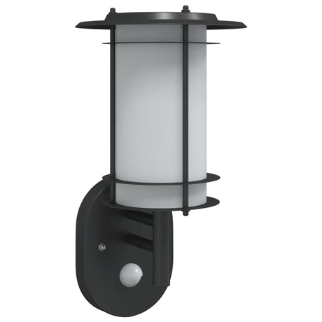 Zewnętrzna lampa ścienna Vidaxx z czujnikiem ze stali nierdzewnej w kolorze czarnym