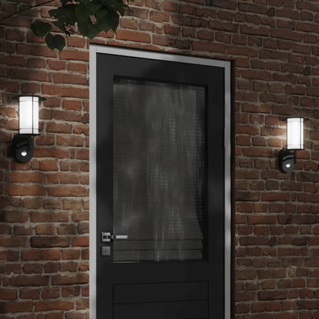 Zewnętrzna lampa ścienna Vidaxx z czujnikiem ze stali nierdzewnej w kolorze czarnym