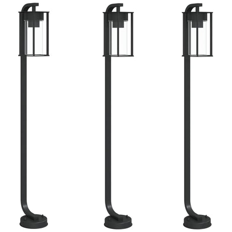 Zewnętrzna lampa podłogowa Vidaxx 3 szt. 100 cm stal nierdzewna czarna