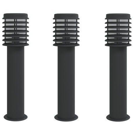 Zewnętrzna lampa podłogowa Vidaxx 3 szt. 60 cm stal nierdzewna czarna