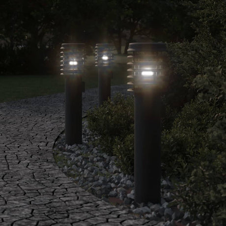 Zewnętrzna lampa podłogowa Vidaxx 3 szt. 60 cm stal nierdzewna czarna