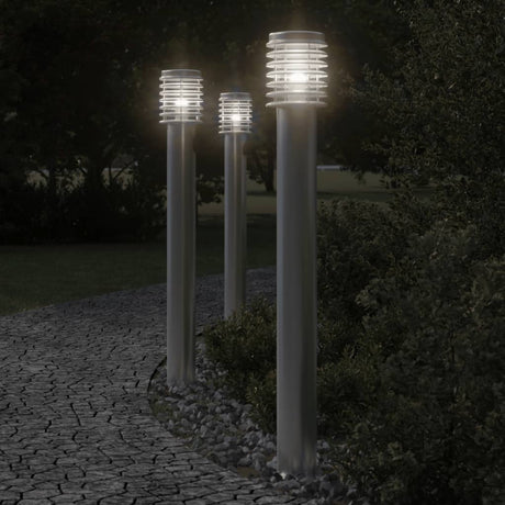 Zewnętrzna lampa podłogowa Vidaxx z oprawką 110 cm stal nierdzewna srebrna