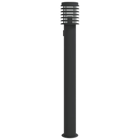 Zewnętrzna lampa podłogowa Vidaxx z oprawką 110 cm stal nierdzewna czarna