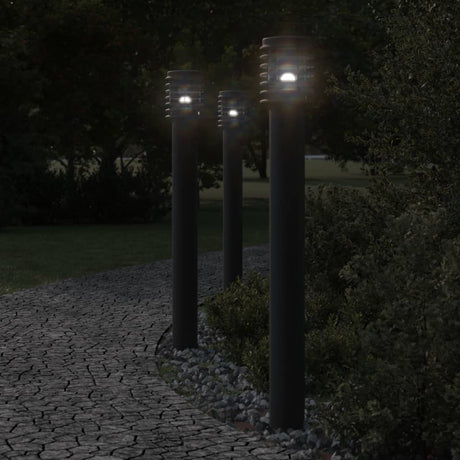 Zewnętrzna lampa podłogowa Vidaxx z oprawką 110 cm stal nierdzewna czarna