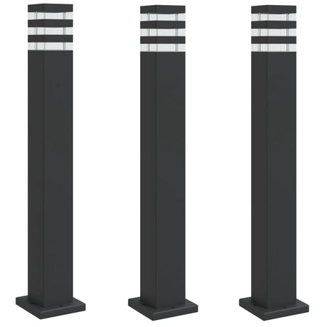 Zewnętrzne lampy podłogowe Vidaxx 3 szt. 80 cm aluminium czarne