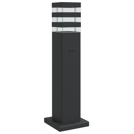 Zewnętrzna lampa podłogowa VidaXL z gniazdem 50 cm, aluminium, czarna