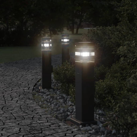 Zewnętrzna lampa podłogowa VidaXL z gniazdem 50 cm, aluminium, czarna