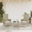 Vidaxl 3-delige tuinset met kussens poly rattan beige