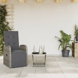 Vidaxl 2-delige tuinset met kussens poly rattan grijs