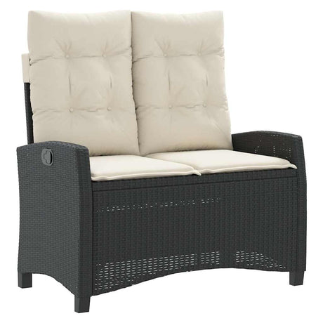Vidaxl 2-delige tuinset met kussens poly rattan zwart