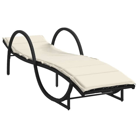 Vidaxl ligbedden 2 st met kussens poly rattan zwart