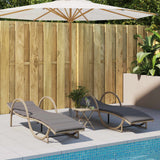 Vidaxl ligstoelen 2 st met kussens poly rattan beige