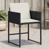 Vidaxl tuinstoelen 4 st met kussens poly rattan zwart