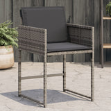 Vidaxl tuinstoelen 4 st met kussens poly rattan grijs