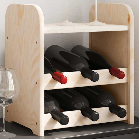 Vidaxl wijnrek met bovenblad 33x25x37 cm massief grenenhout