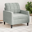 Vidaxl fauteuil 60 cm fluweel lichtgrijs