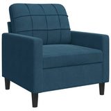 Vidaxl fauteuil 60 cm fluweel blauw