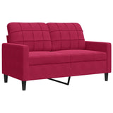 Vidaxl tweezitsbank 120 cm fluweel wijnrood