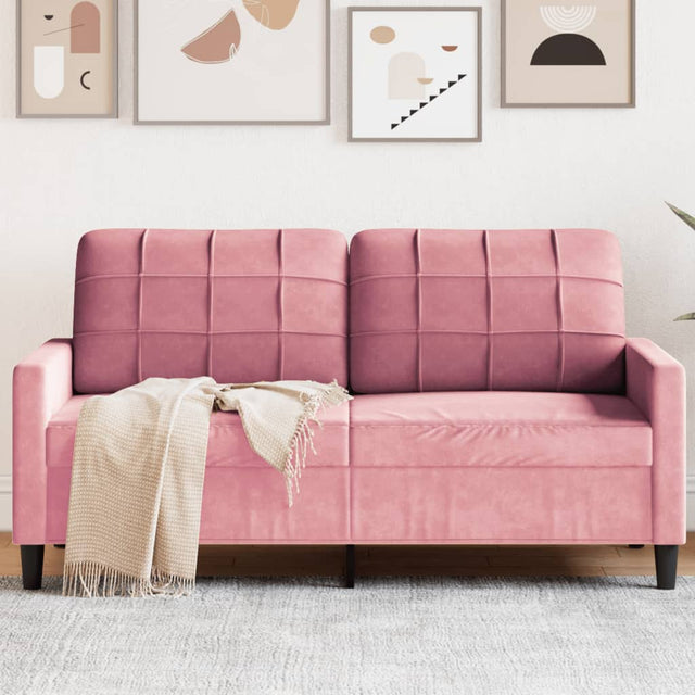 Vidaxl tweezitsbank 140 cm fluweel roze