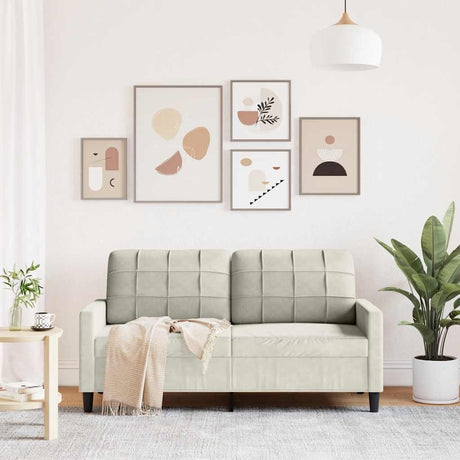 Vidaxl tweezitsbank 140 cm fluweel crèmekleurig