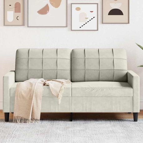 Vidaxl tweezitsbank 140 cm fluweel crèmekleurig