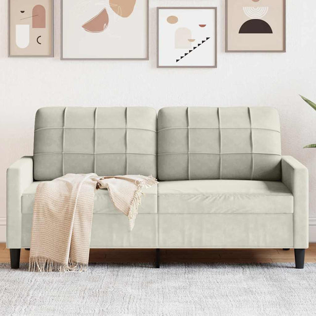 Vidaxl tweezitsbank 140 cm fluweel crèmekleurig
