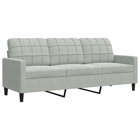 Vidaxl driezitsbank 180 cm fluweel lichtgrijs