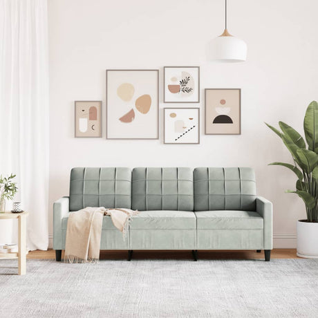 Vidaxl driezitsbank 180 cm fluweel lichtgrijs