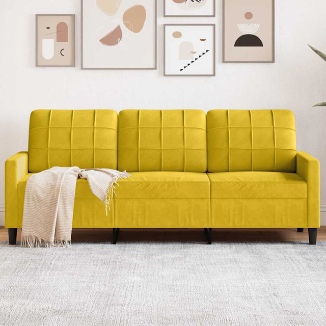 Vidaxl driezitsbank 180 cm fluweel geel
