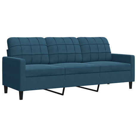 Vidaxl driezitsbank 180 cm fluweel blauw