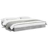 Vidaxl bedframe bewerkt hout betongrijs 180x200 cm