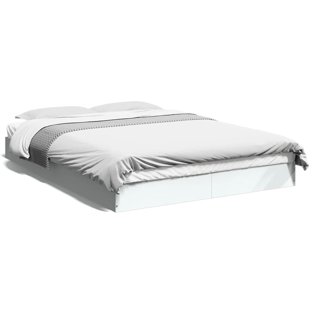 Vidaxl bedframe bewerkt hout wit 135x190 cm